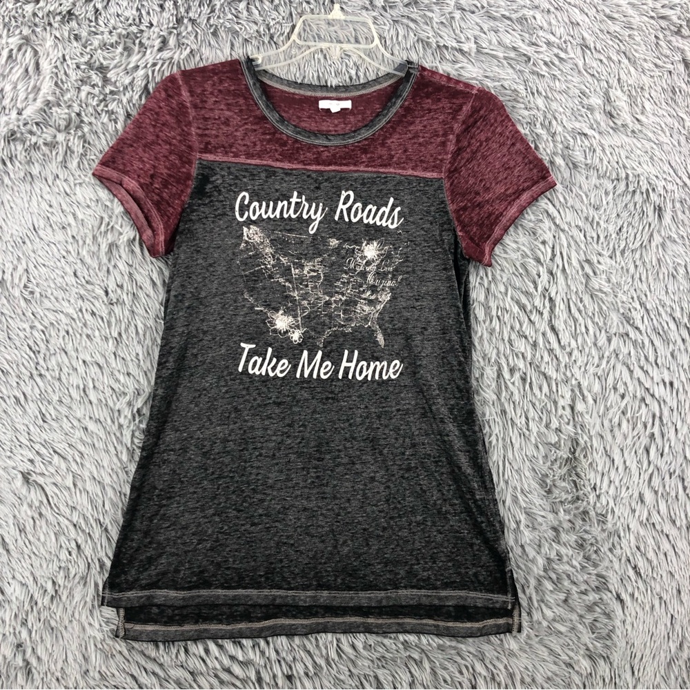 Maurices Shirt Womens Medium Country Road Take Me Home Burnout